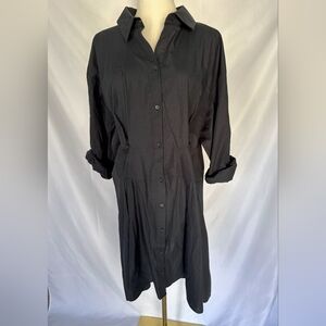 Abercrombie & Fitch Button Down Black Shirtdress - XL 100% Cotton
